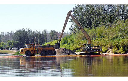 Hatfield provides construction monitoring services for dredging of the Snye River